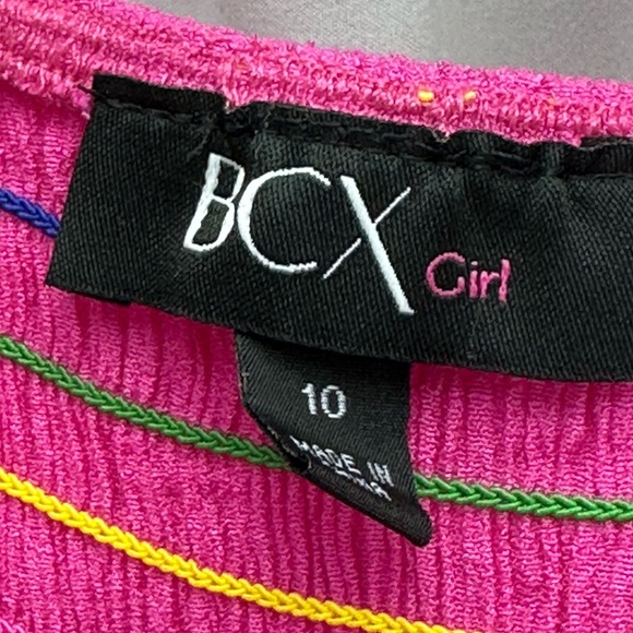 BCX Girls Sleeveless Smocked Top Off Shoulder Ruffle Midi Dress - Pink - size 10 - Picture 6 of 10